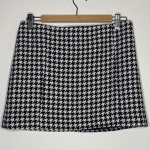 Black & White Houndstooth Mini Skirt w Lining